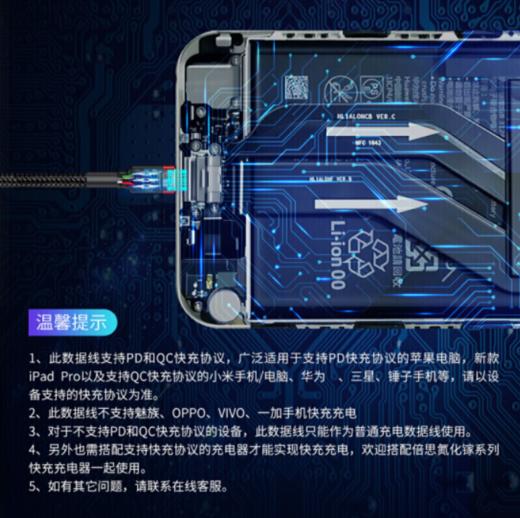 倍思 卡福乐系列 Type-C PD2.0 60W闪充数据线 适用华为/荣耀/小米/oppo/vivo安卓充电线 商品图4
