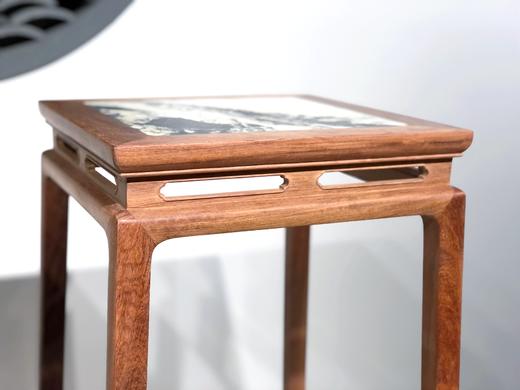 红桥红  家具严选  缅甸花梨（大果紫檀）【石面 98 明式托泥束腰 花架】 商品图7