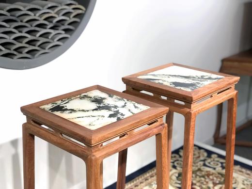 红桥红  家具严选  缅甸花梨（大果紫檀）【石面 98 明式托泥束腰 花架】 商品图3