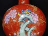 余志强：矾红描金花开富贵天球瓶 商品缩略图1
