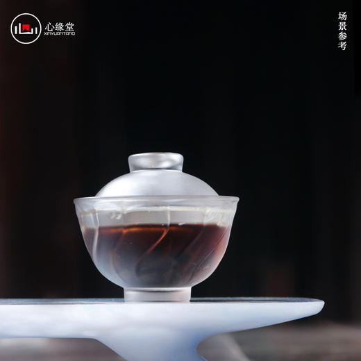 心缘堂琉璃茶器盖碗【花影琉璃盖碗】茶具茶室会所花型形状茶碗 商品图3