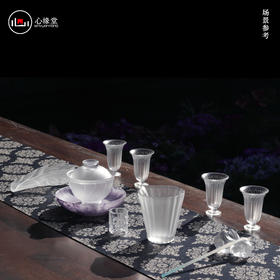 心缘堂琉璃茶器盖碗【花影琉璃盖碗】茶具茶室会所花型形状茶碗