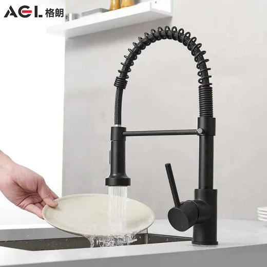 格朗 菜盆龙头 304美式抽拉 雅黑 C32 商品图0