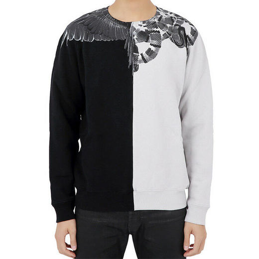 MARCELO BURLON 男士半翼蛇纹卫衣 黑白 CMBA009E18506002 0606 商品图1