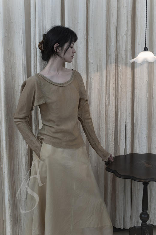 Phaedo 芸黄色后系带长袖上衣 商品图3