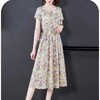 JXG-特价女装清仓短袖印花中长款棉麻连衣裙 商品缩略图3