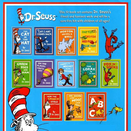 【宝莉爹书单·2-8岁】Dr Seuss 苏斯博士英文原版绘本 廖彩杏书单Green Eggs and ham/Fox in Socks等大开本12册 商品图1