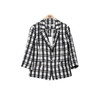 METTE2019夏季新款100%亚麻黑白格子小西装时尚短款百搭商务外套 商品缩略图4