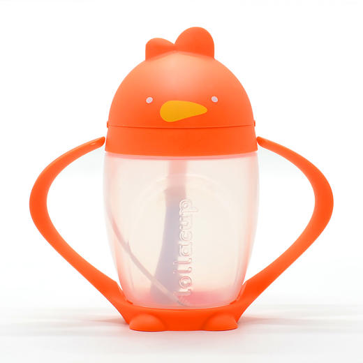 【亏本清仓】Lollacup洛力卡  小鸡吸管杯学饮杯卡通水杯296ml 带吸管刷（不支持退换）[福利品] 商品图0