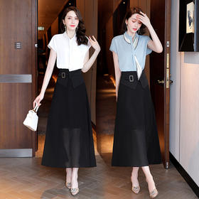 HR WJ90789个性领显瘦高腰休闲两件套