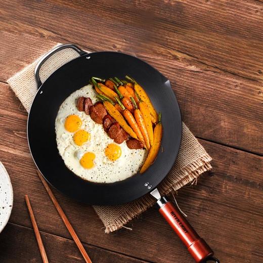 日本极牌RIVERLIGHT原装进口煎炒菜铁锅两件套神炒33 商品图3