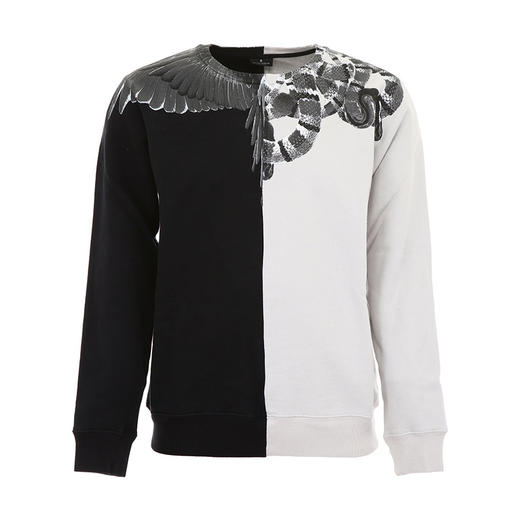MARCELO BURLON 男士半翼蛇纹卫衣 黑白 CMBA009E18506002 0606 商品图0