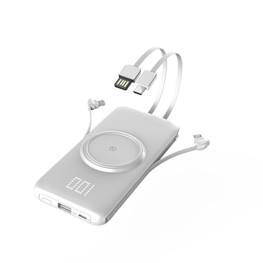 【充电宝】四合一无线充自带线移动电源数显便携20000MAH充电宝礼品定制 商品图4