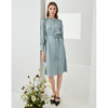 掉色下架--EITIE爱特爱秋季新款气质圆领通勤收腰垂坠显瘦衬衫连衣裙女6307002 商品缩略图6
