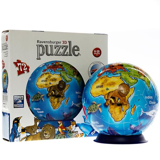 Ravensburger拼图睿思3D拼图球动物地球仪121267 商品图5