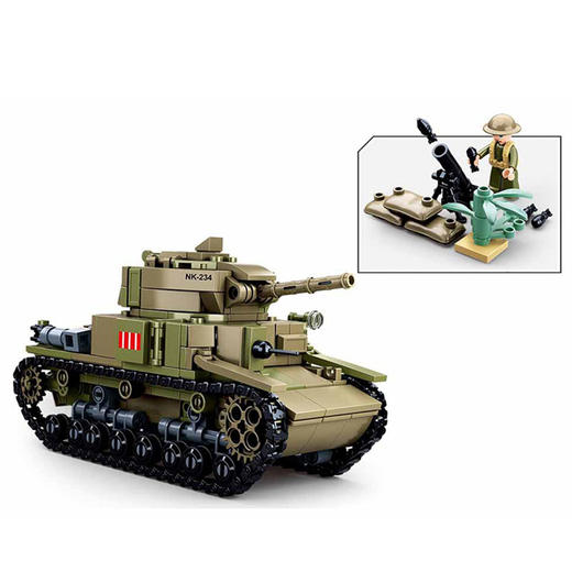 快乐小鲁班M13/40中型坦克B0711积木益智拼装儿童玩具新年礼物男女孩桌游 商品图1