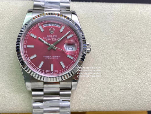 稀缺款 noob 劳力士 酒红色星期日志型系列 2836机芯 36mm 钢带搭配专柜正品一致的 904精钢 商品图0