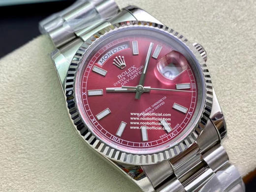 稀缺款 noob 劳力士 酒红色星期日志型系列 2836机芯 36mm 钢带搭配专柜正品一致的 904精钢 商品图7