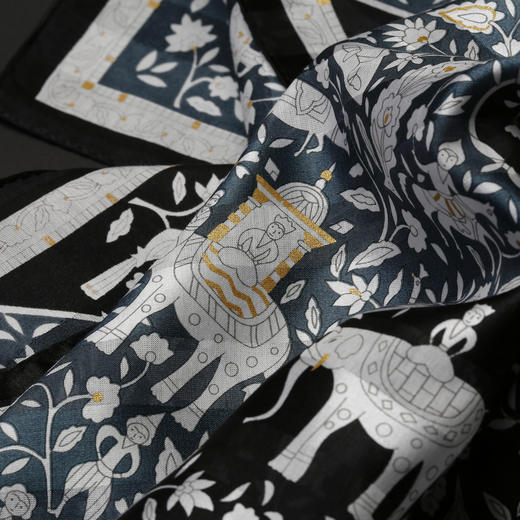 【SYUSAIEN】京都友禅染丝棉纵织小方巾  吉祥如意系列（58x58cm）简包装 新款 商品图2