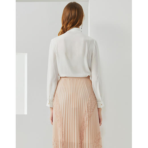 EITIE爱特爱秋季新款复古洋气系带木耳边显瘦衬衫上衣女 商品图4