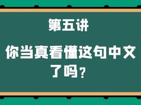 第五讲 你当真看懂这句中文了吗