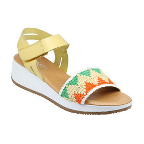 断码特价38码——西班牙原产优雅超舒适女士皮凉鞋1410L-米黄色（简约优雅系列）