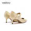 westory女鞋2021秋季新款真皮尖头高跟细跟玛丽珍鞋W21CE70851 商品缩略图2
