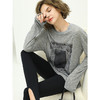 COCOBELLA时尚巴洛克印花长袖T恤女花纱灰色宽松针织上衣TS44 商品缩略图4