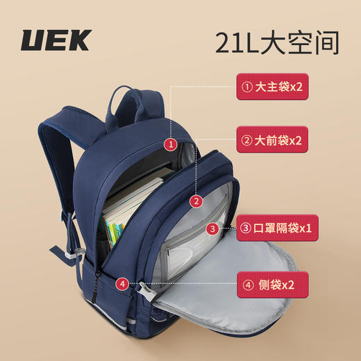 uek英伦风系列- 休闲运动款-初中生书包 商品图2