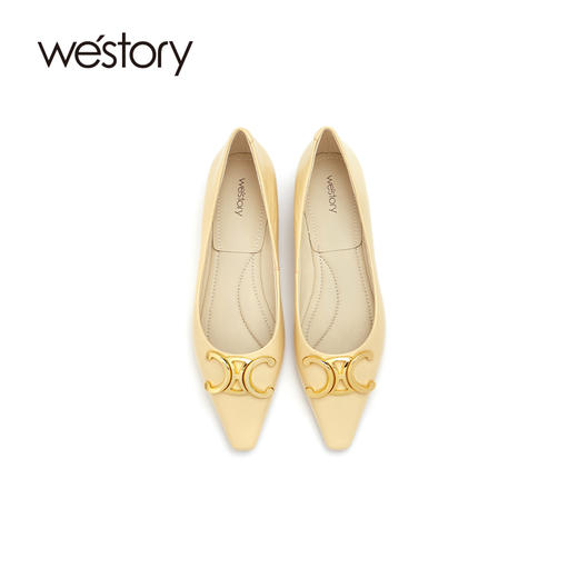 westory女鞋2021秋季新款软底尖头浅口奶奶鞋平底单鞋W21CE70811 商品图3