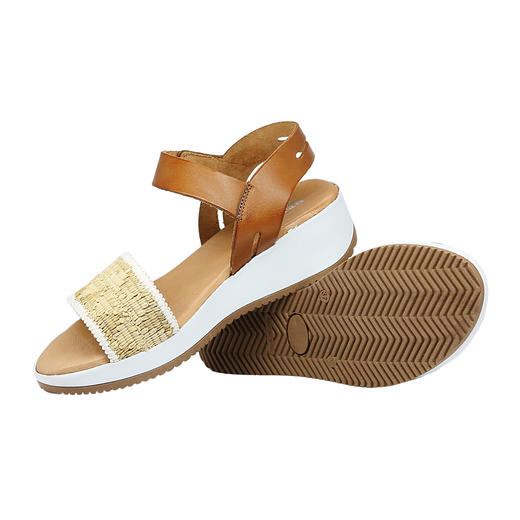 #断码特价36码#西班牙原产优雅超舒适女士皮凉鞋1410L-棕色（简约优雅系列） 商品图4