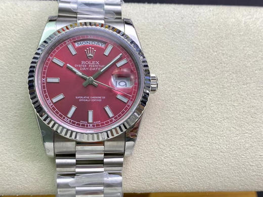 稀缺款 noob 劳力士 酒红色星期日志型系列 2836机芯 36mm 钢带搭配专柜正品一致的 904精钢 商品图12