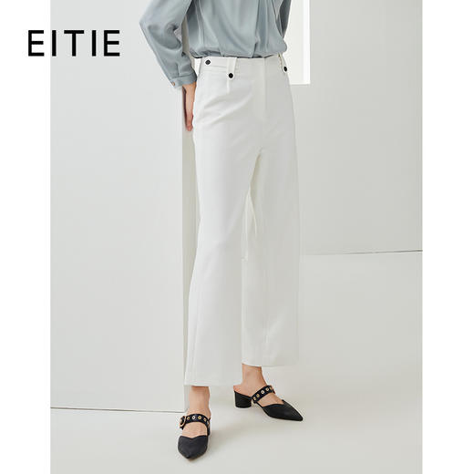 EITIE爱特爱新款时尚简约通勤职业显瘦直筒休闲裤长裤女6305012 商品图1