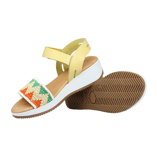 断码特价38码——西班牙原产优雅超舒适女士皮凉鞋1410L-米黄色（简约优雅系列） 商品图4