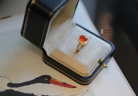 神奇必火|复古且高贵火欧珀戒指