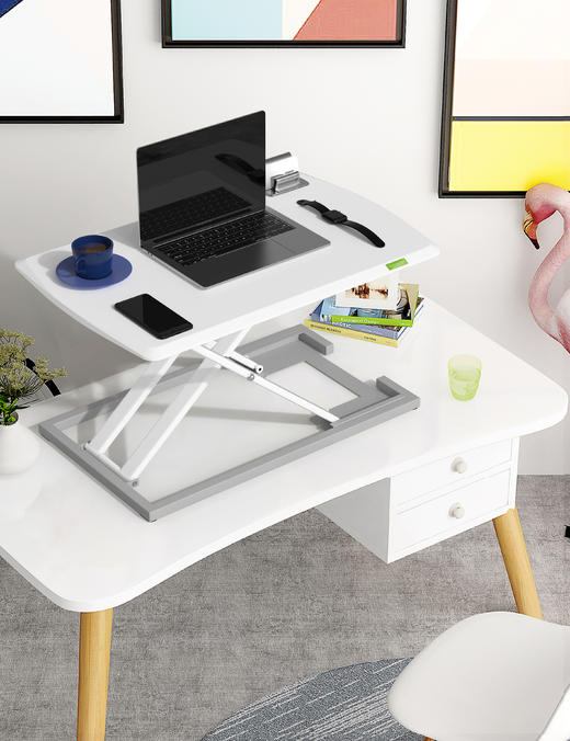 【站坐结合 健康办公】米乔人体工学 气动升降桌  14年专注人体工学跨国品牌，呵护腰椎颈椎 商品图0