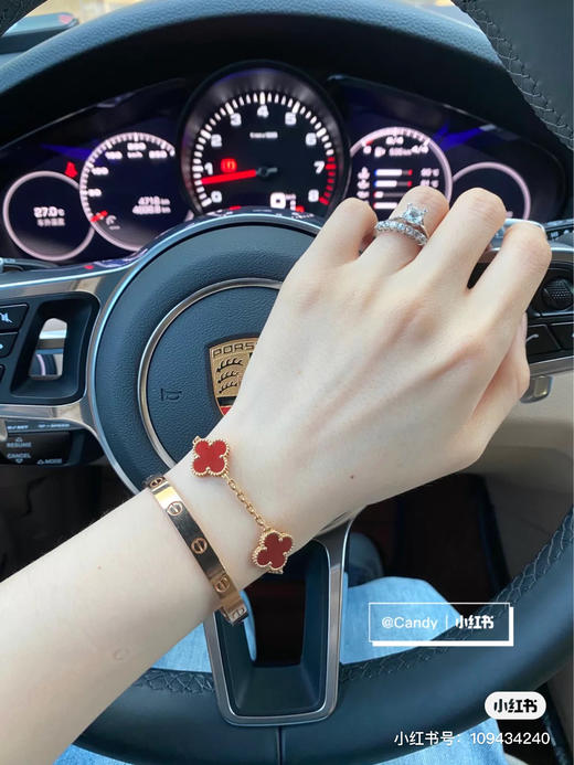 Vca经典四叶草红5花手链，乱真精工，高品质，实拍，配全套专柜包装 商品图9