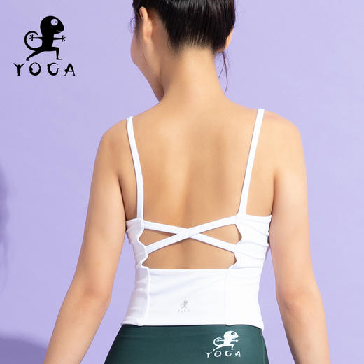 壁虎瑜伽 【半晴】修身塑形带胸垫瑜伽短背心（有胸垫）清仓不退不换 商品图2
