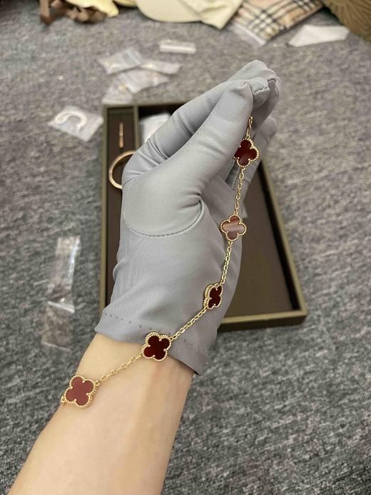 Vca经典四叶草红5花手链，乱真精工，高品质，实拍，配全套专柜包装 商品图4