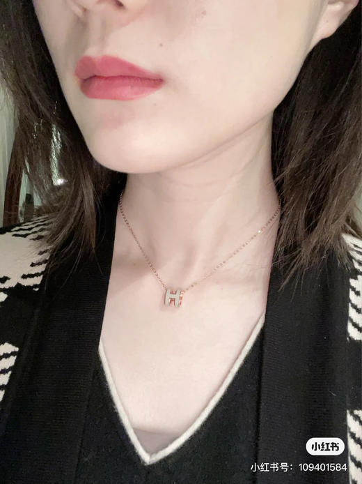 爱马仕经典H项链（奶茶色），乱真精工，高品质，实拍，配全套专柜包装 商品图8