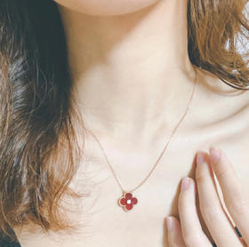 Vca单钻红四叶草项链，乱真精工，高品质，实拍，配全套专柜包装