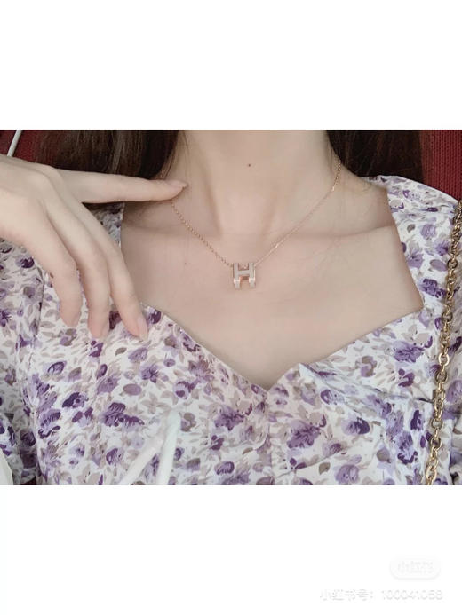 爱马仕经典H项链（奶茶色），乱真精工，高品质，实拍，配全套专柜包装 商品图9