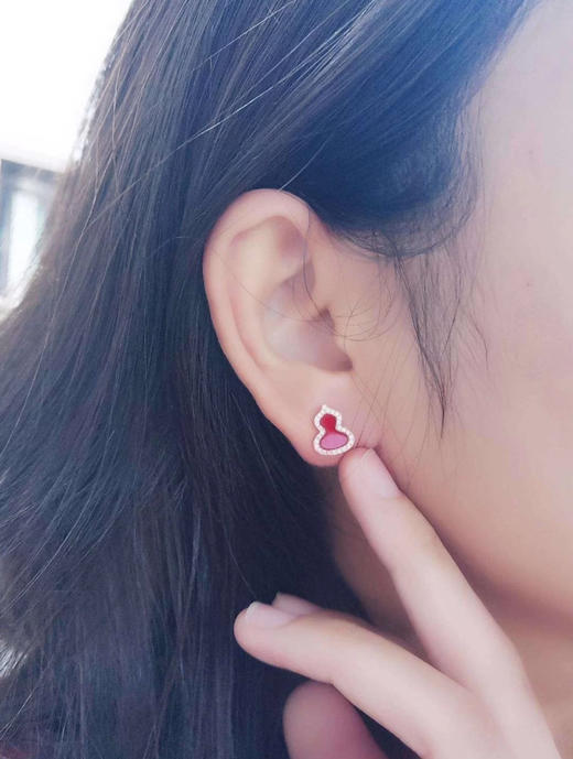 Qeelin红葫芦耳钉（一对），乱真精工，高品质，实拍，配全套专柜包装 商品图0