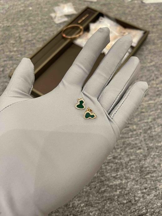 Qeelin绿葫芦耳钉（一对），乱真精工，高品质，实拍，配全套专柜包装 商品图5