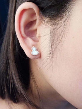 Qeelin白葫芦耳钉（一对），乱真精工，高品质，实拍，配全套专柜包装