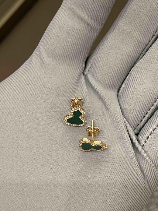 Qeelin绿葫芦耳钉（一对），乱真精工，高品质，实拍，配全套专柜包装 商品图6