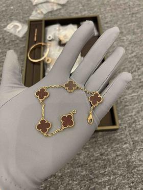 Vca经典四叶草红5花手链，乱真精工，高品质，实拍，配全套专柜包装