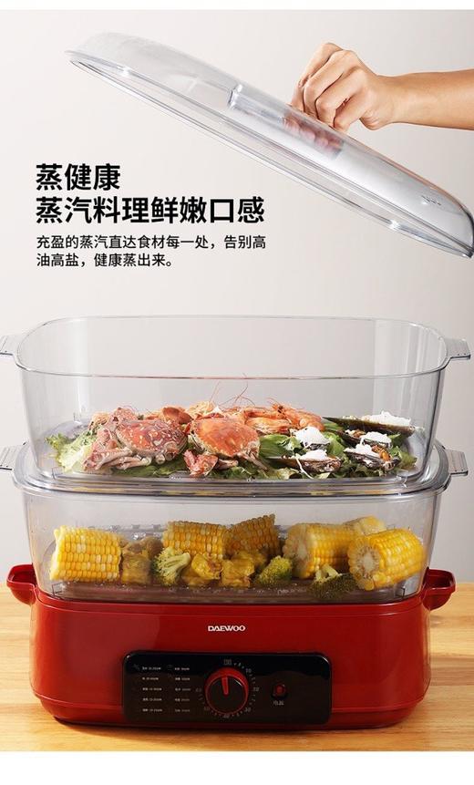 价值3980 “蒸”服您的胃，蒸健康！正P 大*宇家用多功能双层电蒸锅/可视蒸箱/电蒸笼 28L超大容量 旋转钮随意调节 自由组合 一机多用 满足厨房多种需求 为厨房腾出空间！预售 商品图3
