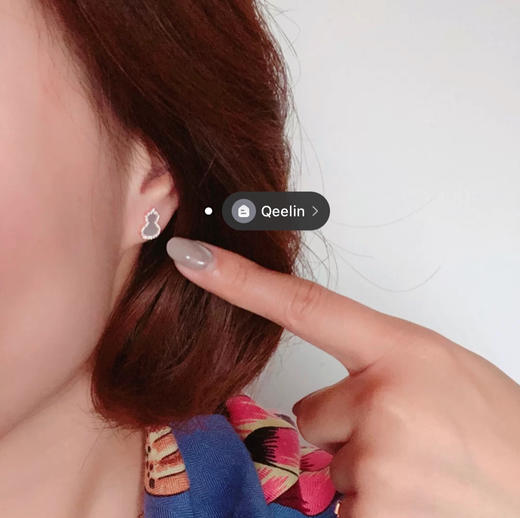 Qeelin白葫芦耳钉（一对），乱真精工，高品质，实拍，配全套专柜包装 商品图9