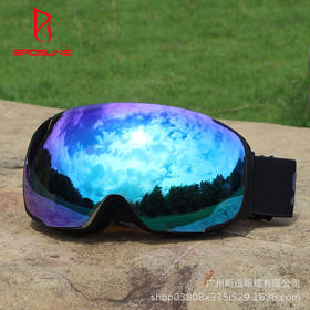 【运动装备】SPOSUNE双层防雾 可卡近视男女滑雪 大球面 高清 磁铁